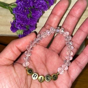 Handmade ARIES Alphabet Glass Bead Bracelet